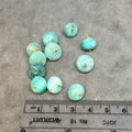 Gold Plated Natural Amazonite Facted Rondelle Shaped Loop Connector - Measuring 12-13mm, Approx. - Sold Individually, Randomly