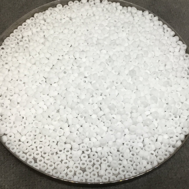Size 11/0 Glossy Finish Opaque White Color Miyuki Glass Seed Beads - Sold by 23 Gram Tubes (~ 2500 Beads / Tube) - (11-9402F)