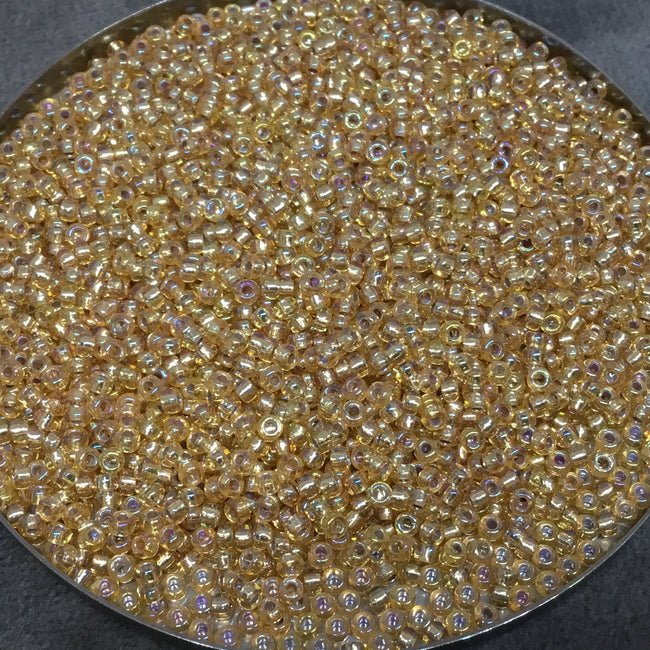Size 11/0 Glossy Finish Silver-Lined Gold AB Color Miyuki Glass Seed Beads - Sold by 23 Gram Tubes (~ 2500 Beads / Tube) - (11-91003)