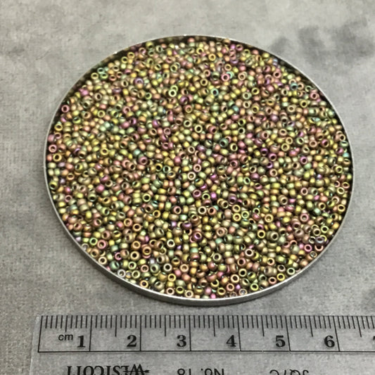 Size 11/0 Matte Finish Metallic Khaki Iris  Miyuki Glass Seed Beads - Sold by 23 Gram Tubes (~ 2500 Beads / Tube) - (11-92035)