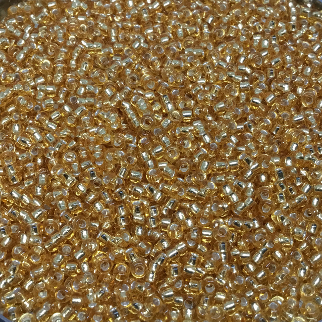 Size 11/0 Glossy Finish Silver-Lined Dark Gold Color Miyuki Glass Seed Beads - Sold by 23 Gram Tubes (~ 2500 Beads / Tube) - (11-94)