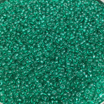 Size 11/0 Glossy Finish Dark Green Color Transparent Miyuki Glass Seed Beads - Sold by 23 Gram Tubes (~ 2500 Beads / Tube) - (11-9147)