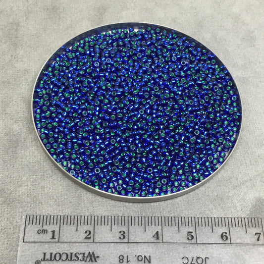 Size 11/0 Metallic Finish Emerald/Dark Sapphire Color Miyuki Glass Seed Beads - Sold by 23 Gram Tubes (~ 2500 Beads / Tube) - (11-91457)
