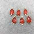 Jeweler's Lot Gold Vermeil Faceted Orange Hydro (Lab Made) Quartz Assorted 6 Bezel Pendants/Connectors ~ 12mm x 17mm - Sold As Shown