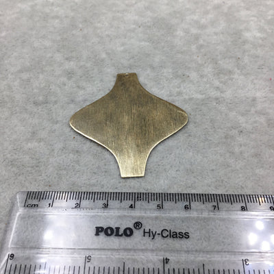 52mm x 60mm Gold Brushed Finish Blank Mod Shaped Plated Copper Components - Sold in Pre-Counted Bulk Packs of 4 Pieces - (483-GD)