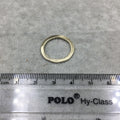 21mm Gold Brushed Finish Open Hammered Circle/Ring/Hoop Shaped Plated Copper Components - Sold in Packs of 10 Pieces - (484-GD)