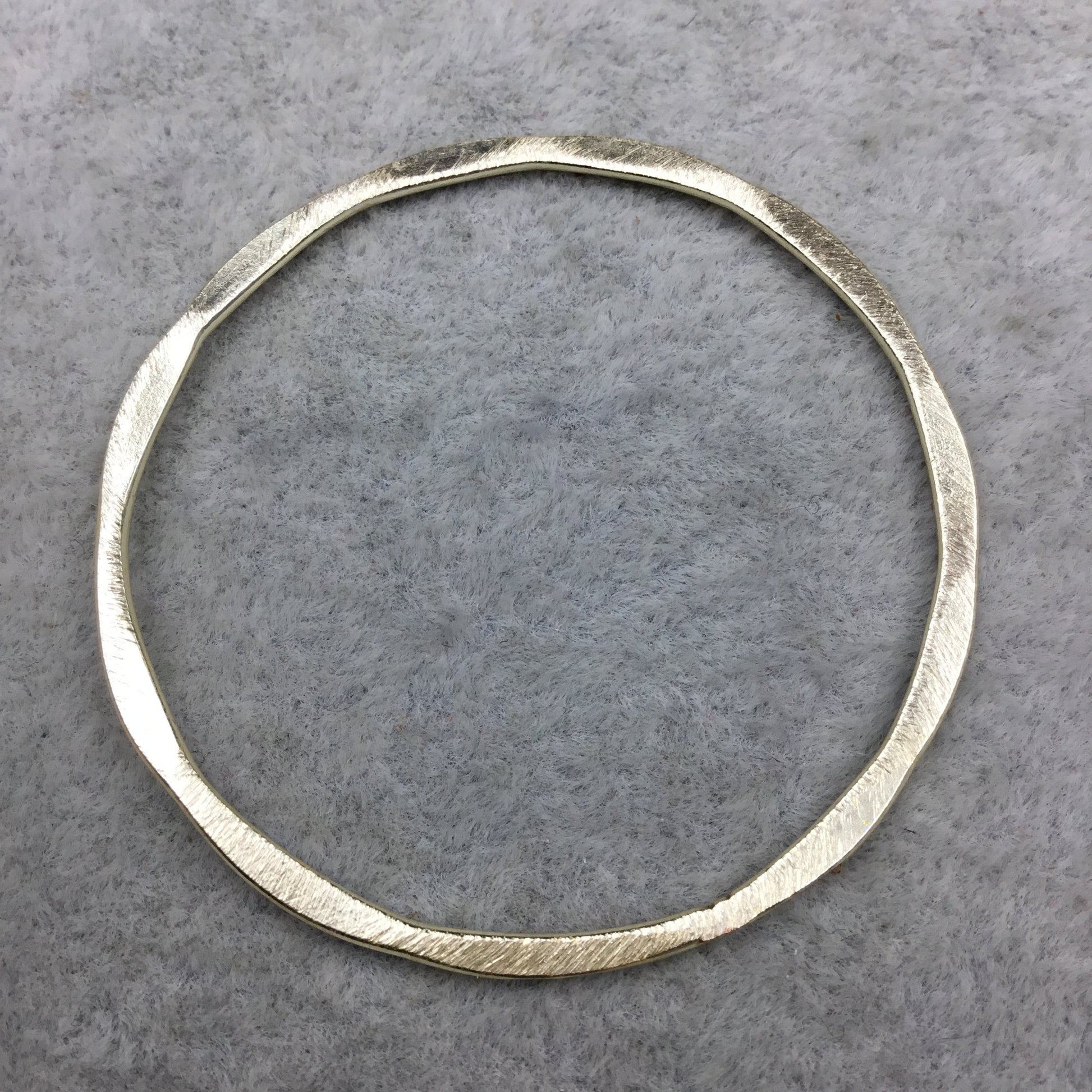 40mm Gold Brushed Finish Open Hammered Circle/Ring/Hoop Shaped Plated Copper Components - Sold in Packs of 10 Pieces - (486-GD)