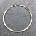 40mm Gold Brushed Finish Open Hammered Circle/Ring/Hoop Shaped Plated Copper Components - Sold in Packs of 10 Pieces - (486-GD)