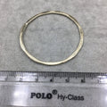 40mm Gold Brushed Finish Open Hammered Circle/Ring/Hoop Shaped Plated Copper Components - Sold in Packs of 10 Pieces - (486-GD)