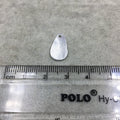 9mm x 15mm Silver Brushed Finish Blank Teardrop Shaped Plated Copper Components - Sold in Pre-Counted Bulk Packs of 10 Pieces - (132-SV)