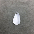 9mm x 15mm Silver Brushed Finish Blank Teardrop Shaped Plated Copper Components - Sold in Pre-Counted Bulk Packs of 10 Pieces - (132-SV)