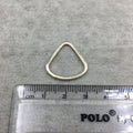 21mm x 22mm Gold Brushed Finish Open Wide Bottomed Teardrop Shaped Plated Copper Components - Sold in Packs of 10 Pieces - (502-GD)