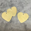 26mm x 27mm Gold Plated Brass Rustic Handmade Heart Blank Pendant/Charm with One 1.5mm Drilled Hole - Hand-Cut, Sold Individually