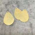 21mm x 32mm Gold Plated Brass Rustic Handmade Teardrop Blank Pendant/Charm with One 1.5mm Drilled Hole - Hand-Cut, Sold Individually