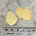 21mm x 32mm Gold Plated Brass Rustic Handmade Teardrop Blank Pendant/Charm with One 1.5mm Drilled Hole - Hand-Cut, Sold Individually