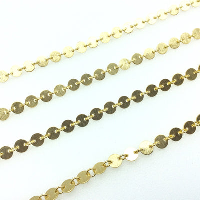 14k Gold Plated Link Chain - 6mm Coin Link Chain