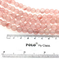 8mm Natural Cherry Quartz Smooth Round/Ball Shaped Beads with 2mm Holes - 7.75" Strand (Approx. 25 Beads) - LARGE HOLE BEADS