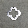 Silver Brushed Medium Quatrefoil Connectors Plated Copper Component - Measuring 21mm x 21mm - Sold in Packs of 10 - (045-SV)