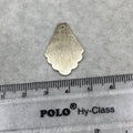 Medium Sized Fan/Scallop Pendant Gold Brushed Plated Copper Components - Measuring 18mm x 29mm - Sold in Packs of 10 - (438-GD)