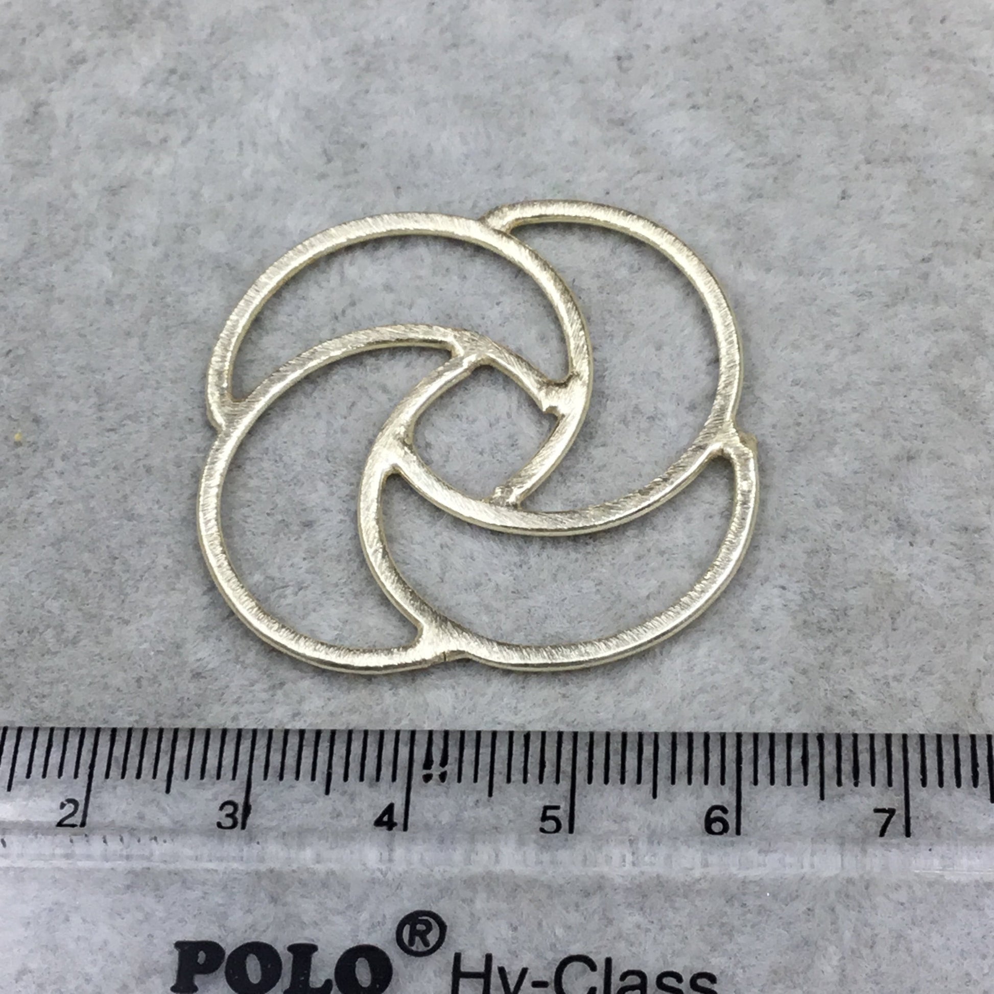Gold Brushed Large Open Spiral Knot Shaped Link Plated Copper Components - Measuring 38mm x 38mm - Sold in Packs of 10 - (440-GD)