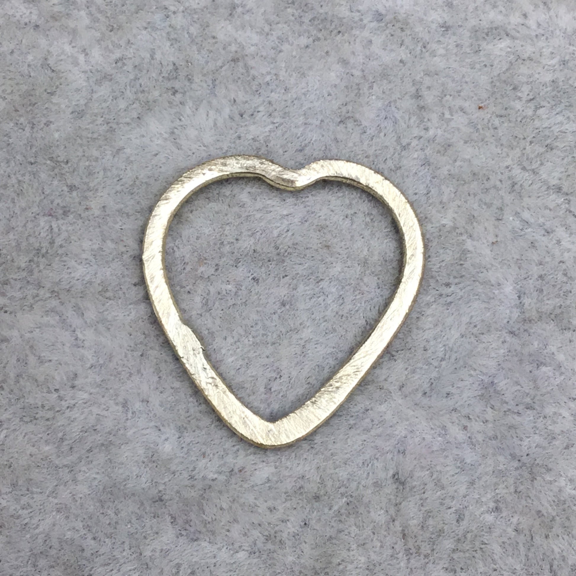 Brushed Finish Gold Plated Copper Open Heart Shaped Components - Measuring 20mm x 21mm - Sold in Packs of 10 (479-GD)