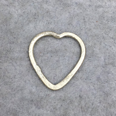 Brushed Finish Gold Plated Copper Open Heart Shaped Components - Measuring 20mm x 21mm - Sold in Packs of 10 (479-GD)