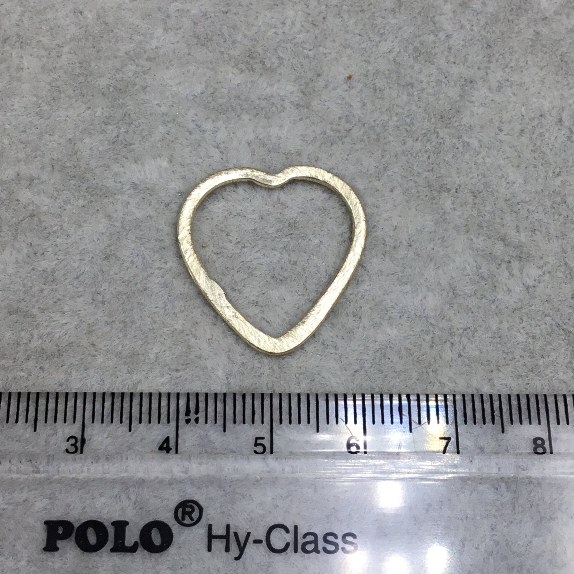 Brushed Finish Gold Plated Copper Open Heart Shaped Components - Measuring 20mm x 21mm - Sold in Packs of 10 (479-GD)