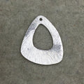 Silver Brushed Small Petal Pendant Plated Copper Components - Measuring 20mm x 25mm - Sold in Packs of 10 - (439-SV)