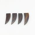 15mm x 41mm Brown Tooth/Tusk Shaped Lightweight Natural Ox Bone Pendant Component (Single-Drilled)