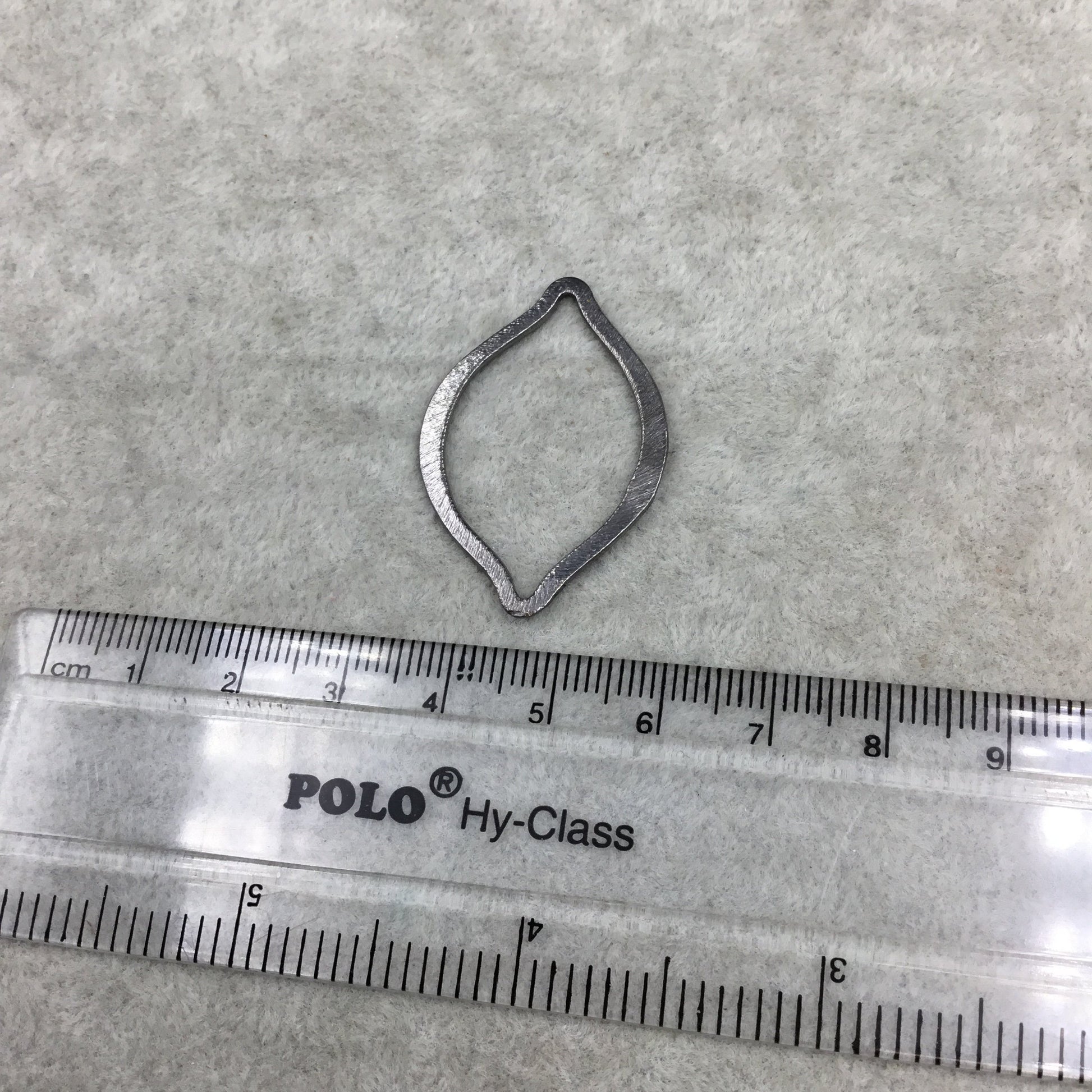 25mm x 35mm Gunmetal Brushed Finish Open Marquise Shaped Plated Copper Components - Sold in Pre-Counted Bulk Packs of 10 Pieces - (078-GM)