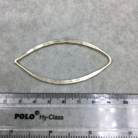 29mm x 68mm Gold Brushed Finish Open Hammered Marquise Shaped Plated Copper Components - Sold in Bulk Packs of 10 Pieces - (488-GD)