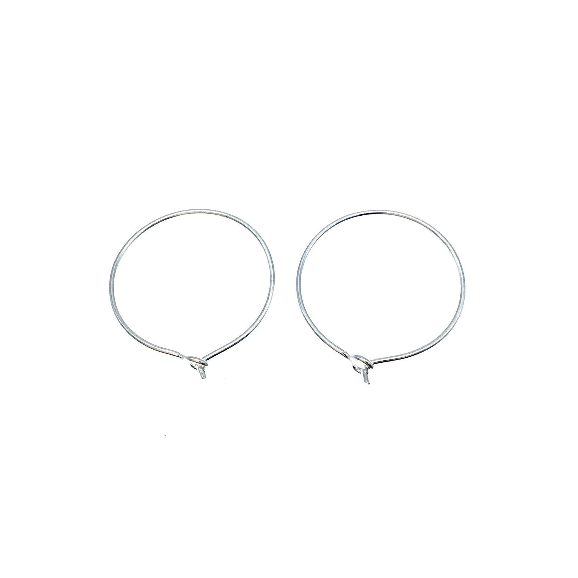 20mm x 20mm - Silver Plated Copper Circle Shaped - High Quality Earring Wire - 16 Pairs Per Pack (32 Pieces Total)