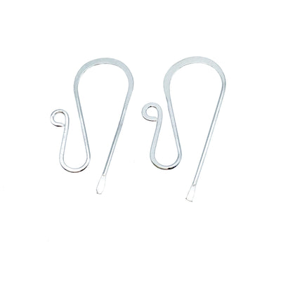10mm x 24mm -Silver Plated Copper Hammered "S" Shape with Open Hook - High Quality Earring Wire - 8 Pairs Per Pack (16 Pieces Total)