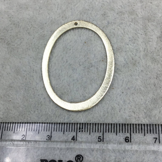 30mm x 40mm Gold Brushed Finish Thick Open Oval Shaped Plated Copper Components - Sold in Pre-Counted Bulk Packs of 10 Pieces - (582-GD)
