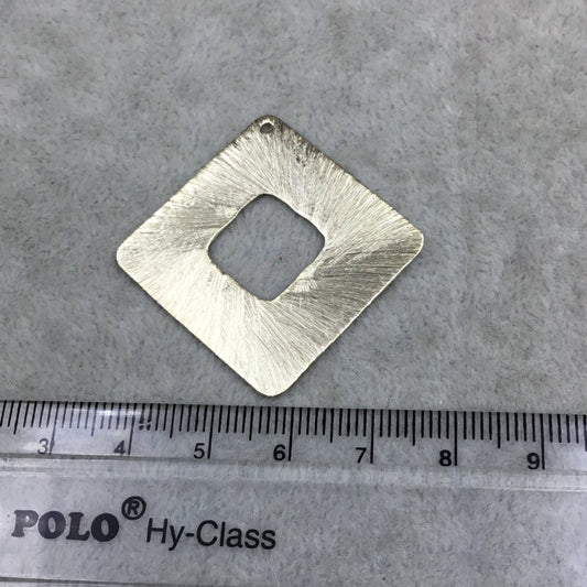 40mm x 40mm Gold Brushed Finish Thick Open Diamond Shaped Plated Copper Components - Sold in Pre-Counted Bulk Packs of 10 Pieces (583-GD)