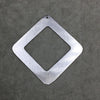61mm x 61mm Silver Brushed Finish Thick Open Diamond Shaped Plated Copper Components - Sold in Pre-Counted Packs of FOUR Pieces (584-SV)