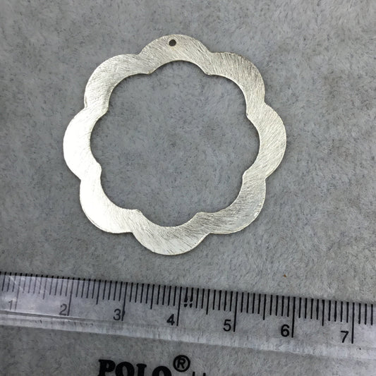 42mm x 42mm Medium Sized Gold Plated Copper Thick Open Scalloped Flower Blossom Shaped Components - Sold in Packs of 10 (585-GD)