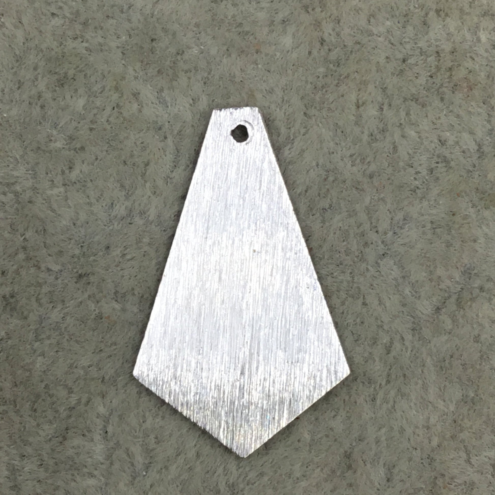 12mm x 22mm - Small Sized Silver Brushed Finish Copper - Blank Men's Tie/Dagger Shaped Components  - Sold in Packs of Ten (587-SV)