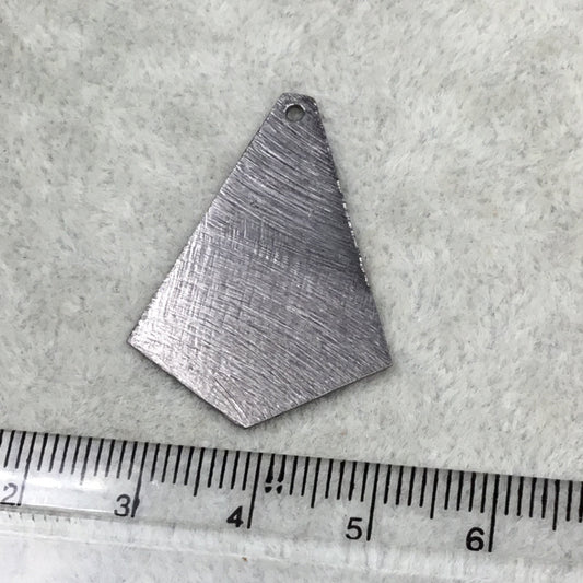 24mm x 32mm - Medium Sized Gunmetal Brushed Finish Copper - Blank Men's Tie/Dagger Shaped Components  - Sold in Packs of Ten (588-GM)
