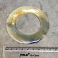 3.5" Semi-Transparent Black/Brown Open Ring Shaped Lightweight Natural Horn Pendant/Component - Measuring 90mm x 90mm