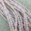 6mm Glossy Smooth Dyed Mixed Pale Pink/Purple/Yellow Natural Jade Round/Ball Shape Beads - Sold by 14.5" Strands (~ 62 Beads) - Quality Gem