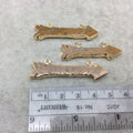 2-2.5" Gold Finish Arrow Shaped Electroplated Brown Jasper Pendant - Measuring 50mm-64mm Long - Sold Individually