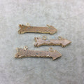 2-2.5" Gold Finish Arrow Shaped Electroplated Brown Jasper Pendant - Measuring 50mm-64mm Long - Sold Individually