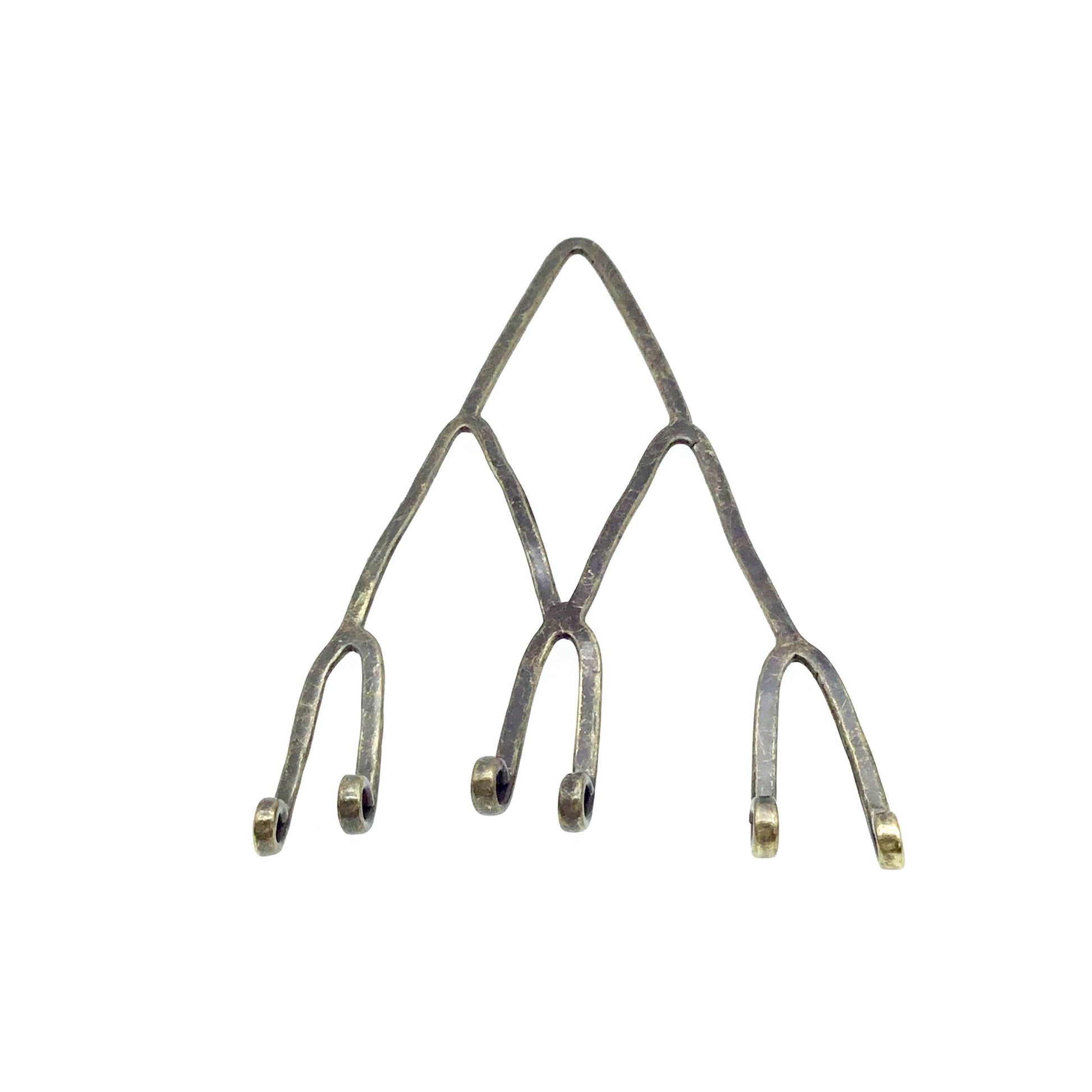 62mm x 70mm Rustic Branch Chandelier Shaped Brass Component with Six Loops - Sold Individually