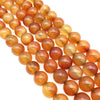10mm Natural Assorted Carnelian Smooth Finish Round/Ball Shaped Beads with 2.5mm Holes - 7.75" Strand (Approx. 20 Beads) - LARGE HOLE BEADS