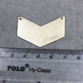 32mm x 22mm Gold Brushed Finish Blank Chevron Shaped Plated Copper Components (Double Drilled) - Sold in Packs of 10 Pieces - (461-GD)