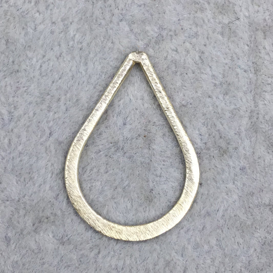 20mm x 29mm Gold Finish Open (Hammered Bottom) Teardrop Shaped Plated Copper Components - Sold in Packs of 10 Pieces - (594-GD)