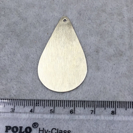 25mm x 43mm Gold Brushed Finish Blank Teardrop Shaped Plated Copper Components - Sold in Pre-Counted Bulk Packs of 10 Pieces - (596-GD)