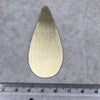 21mm x 61mm Gold Brushed Finish Blank Teardrop Shaped Plated Copper Components - Sold in Pre-Counted Bulk Packs of FOUR Pieces - (597-GD)