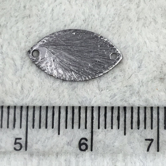 8mm x 15mm Gunmetal Brushed Finish Dual Drilled Blank Marquise Shaped Plated Copper Components - Sold in Bulk Packs of 10 Pieces - (599-GM)